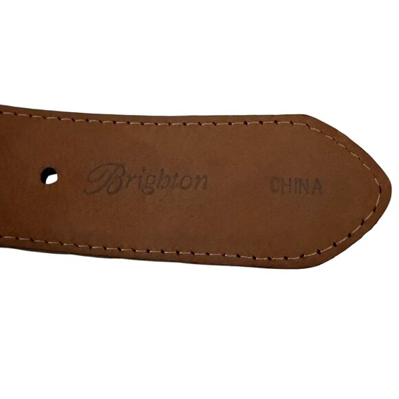 Vintage Brighton Empire Lace Black Croc Embossed Patent Leather Belt Crystals - Picture 7 of 16